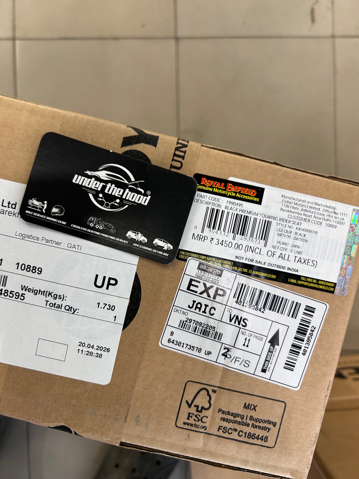 Royal Enfield 1990495 Black Premium Touring Rider Seat — OEM Upgrade for Continental GT 650