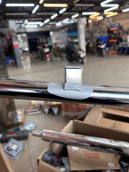 Royal Enfield 144055 – Exhaust Pipe Std Plated (Bend Pipe) for Old Bullet 350 / Deluxe / Machismo / Campus / Electra 4S–5S (Cast-Iron 350 Only)