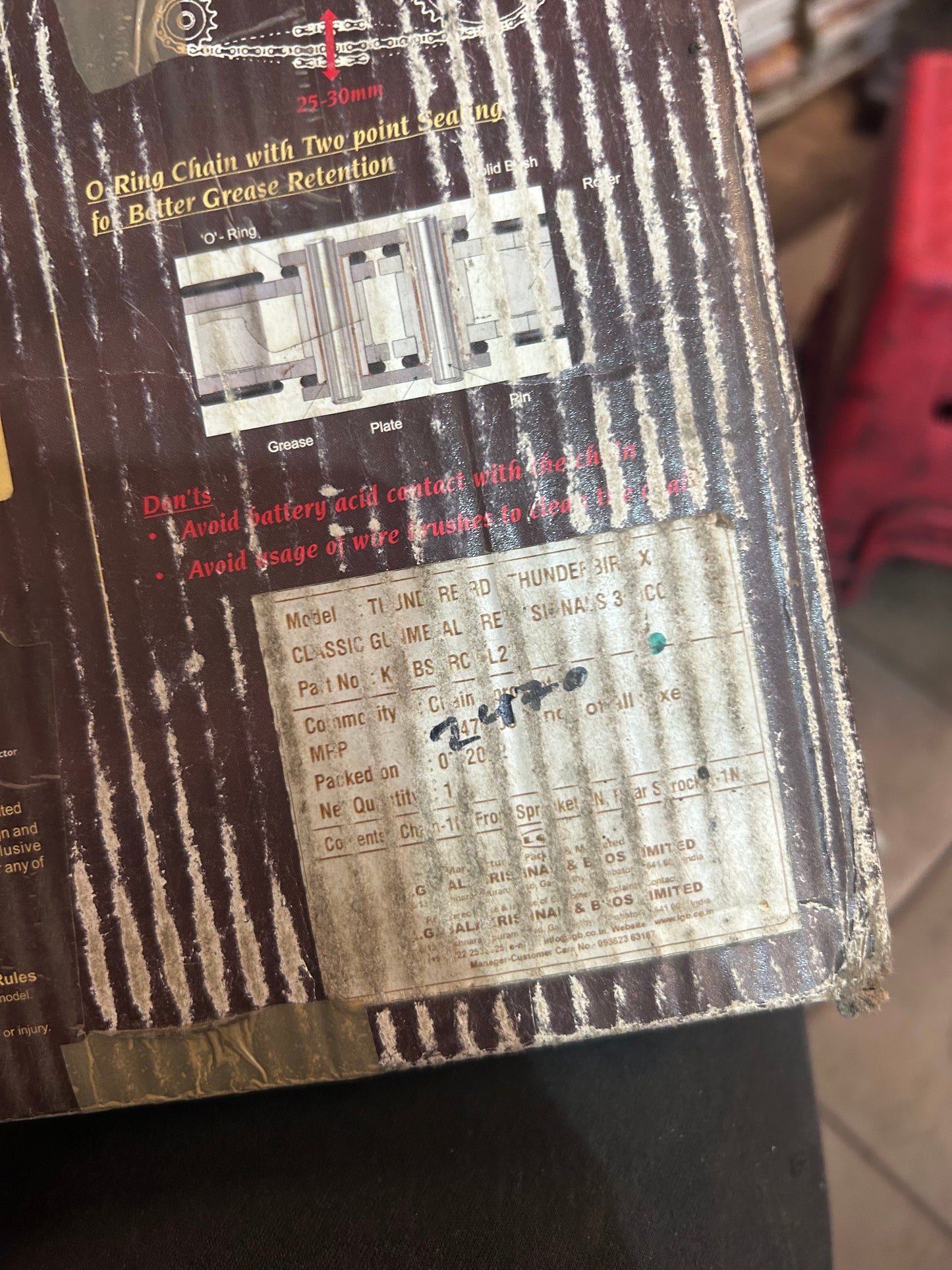 Buy Rolon Brass Chain & Sprocket Kit (KIT BSORC CL22) for Royal Enfield Thunderbird 350, Classic 350 UCE (Double Disc / Gunmetal Grey / Signals).