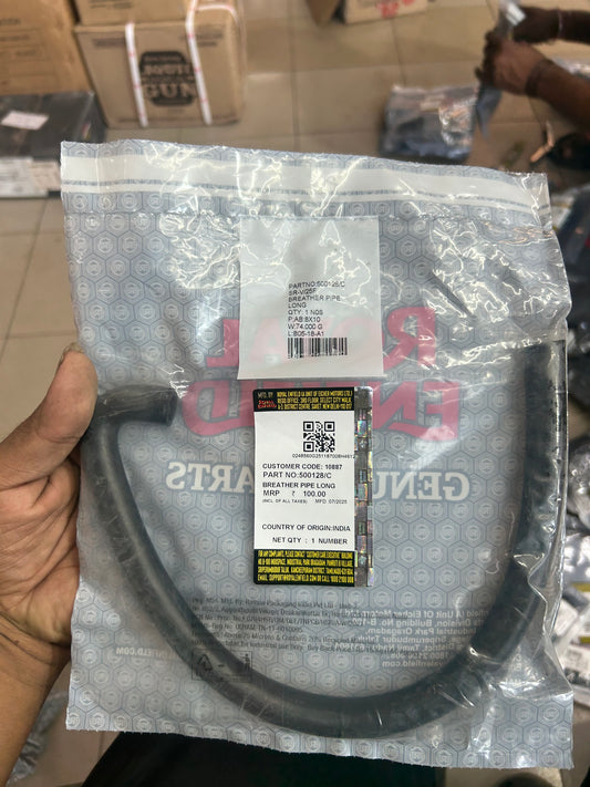 Breather Pipe Long L‑Shape – Royal Enfield 500128/C (Genuine for UCE Bullet & Classic)