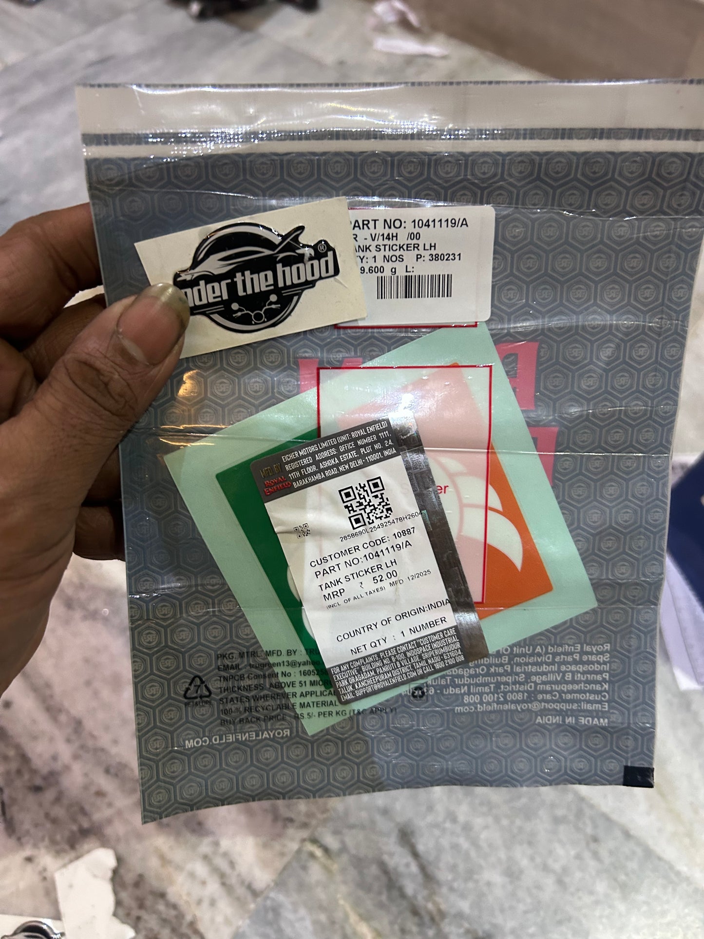 Genuine Royal Enfield Fuel Tank Sticker LH for Classic 350 ABS (BS4) | 1041119/A