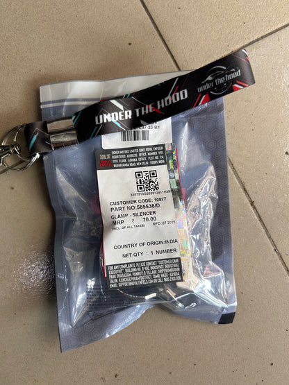 Royal Enfield Silencer Clamp 585538/D (OEM) – Fits Himalayan (E4/E5), Scram 411, Continental GT 535, Bullet Trials 500, Classic 500 UCE