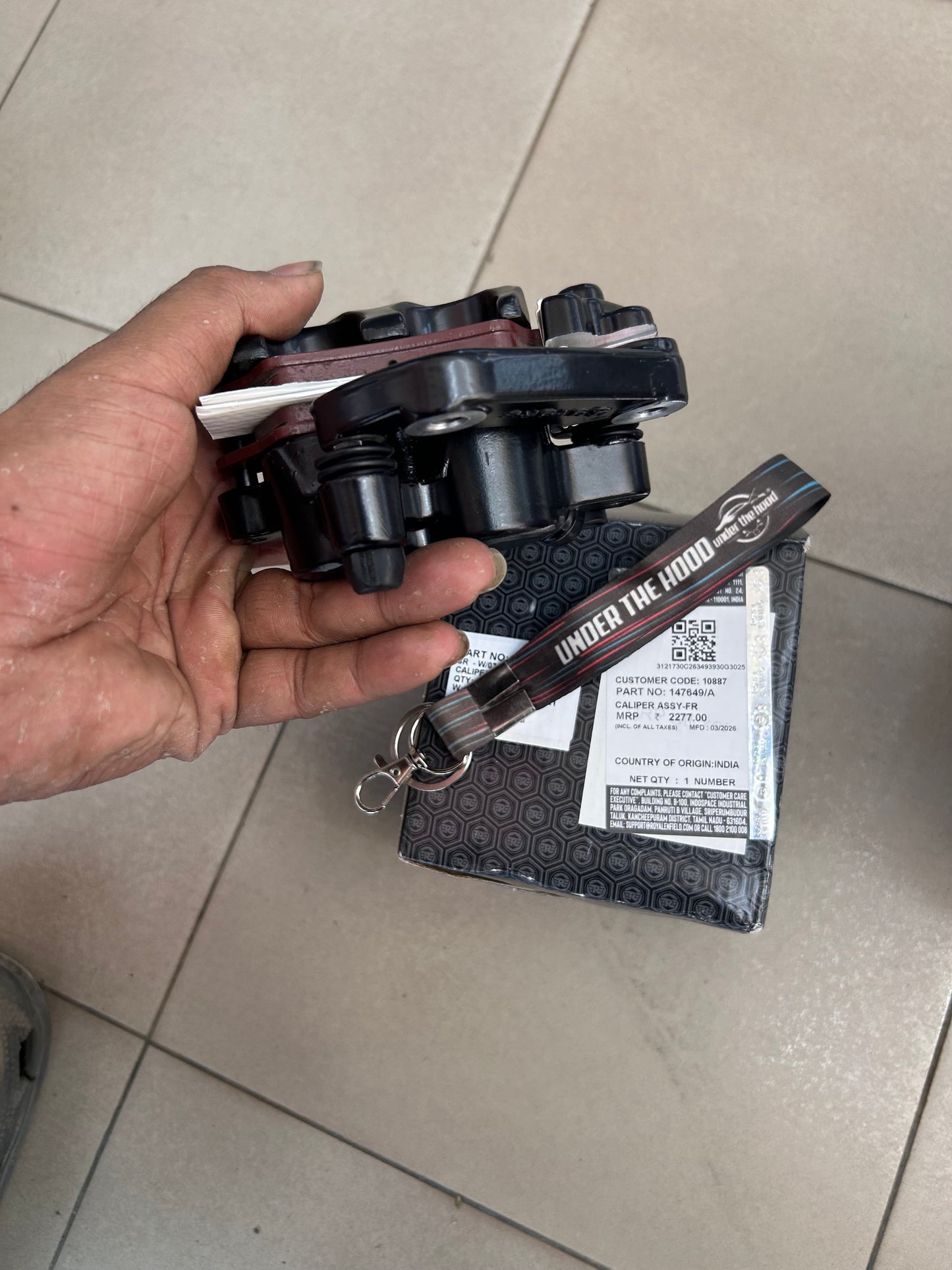 Royal Enfield 147649/A – Genuine Front Brake Caliper Assembly for Classic 350, Thunderbird, Bullet