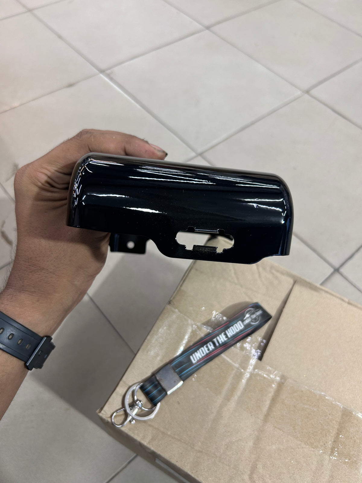 Royal Enfield Bullet 350 J-Series RH Rectangular Side Box Assembly – Gloss Black – RAV00759/A