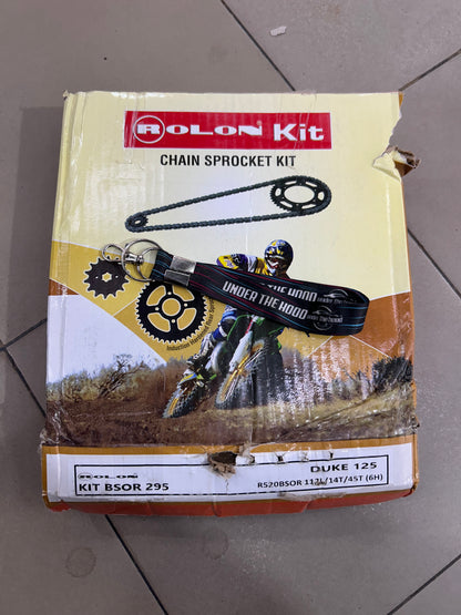 Rolon BSOR 295 Chain & Sprocket Kit – KTM Duke 125 / RC 125 (14T–45T, 112L, 520 Sealed Chain)