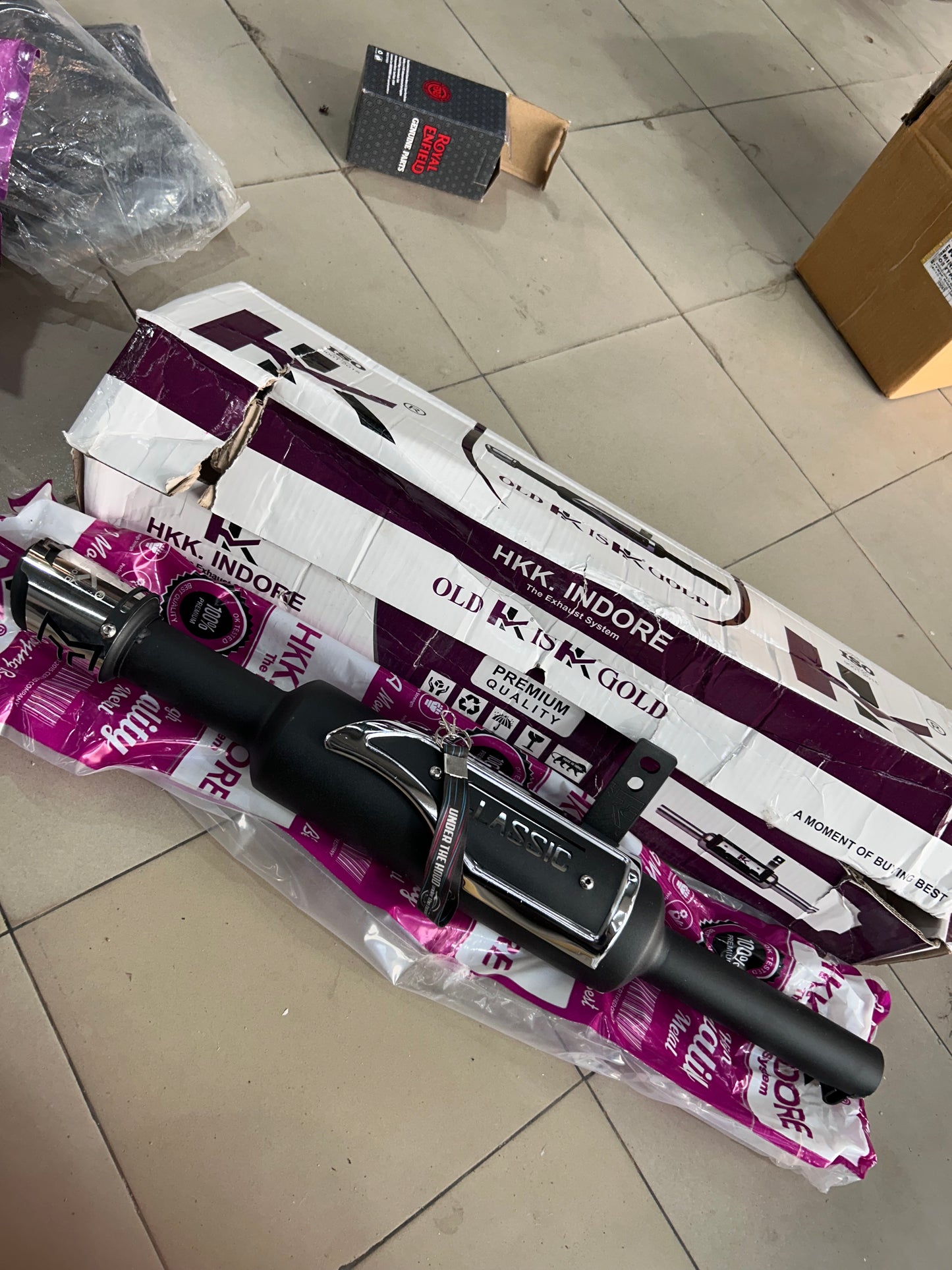 HKK Indore Indori Silencer for Royal Enfield UCE – With or Without End Cover