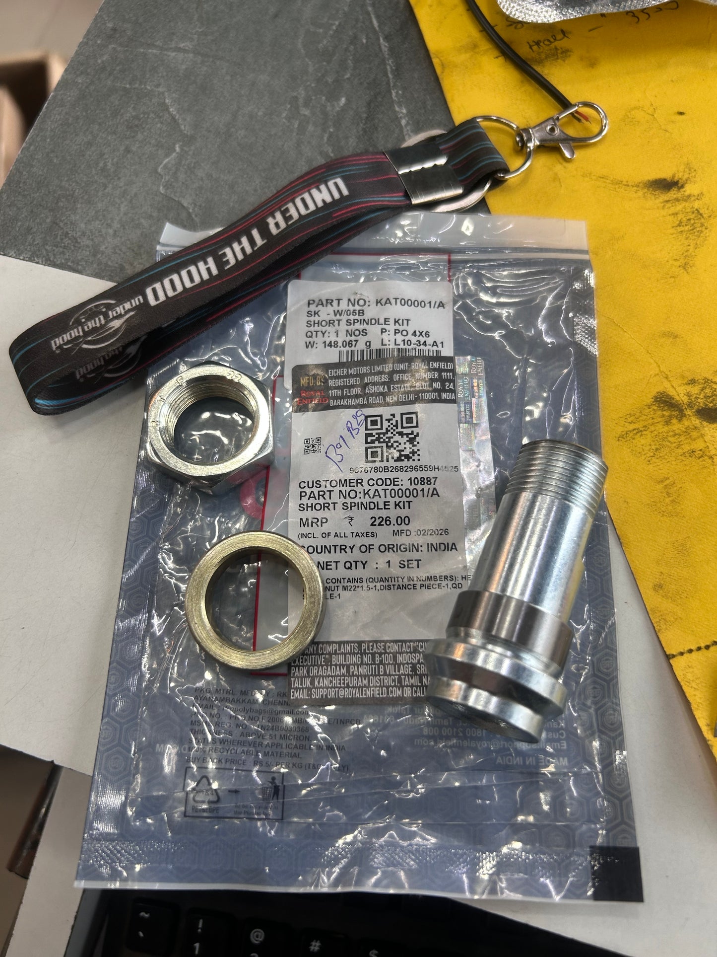 Short Spindle Kit for Royal Enfield UCE Models – Genuine Royal Enfield KAT00001/A