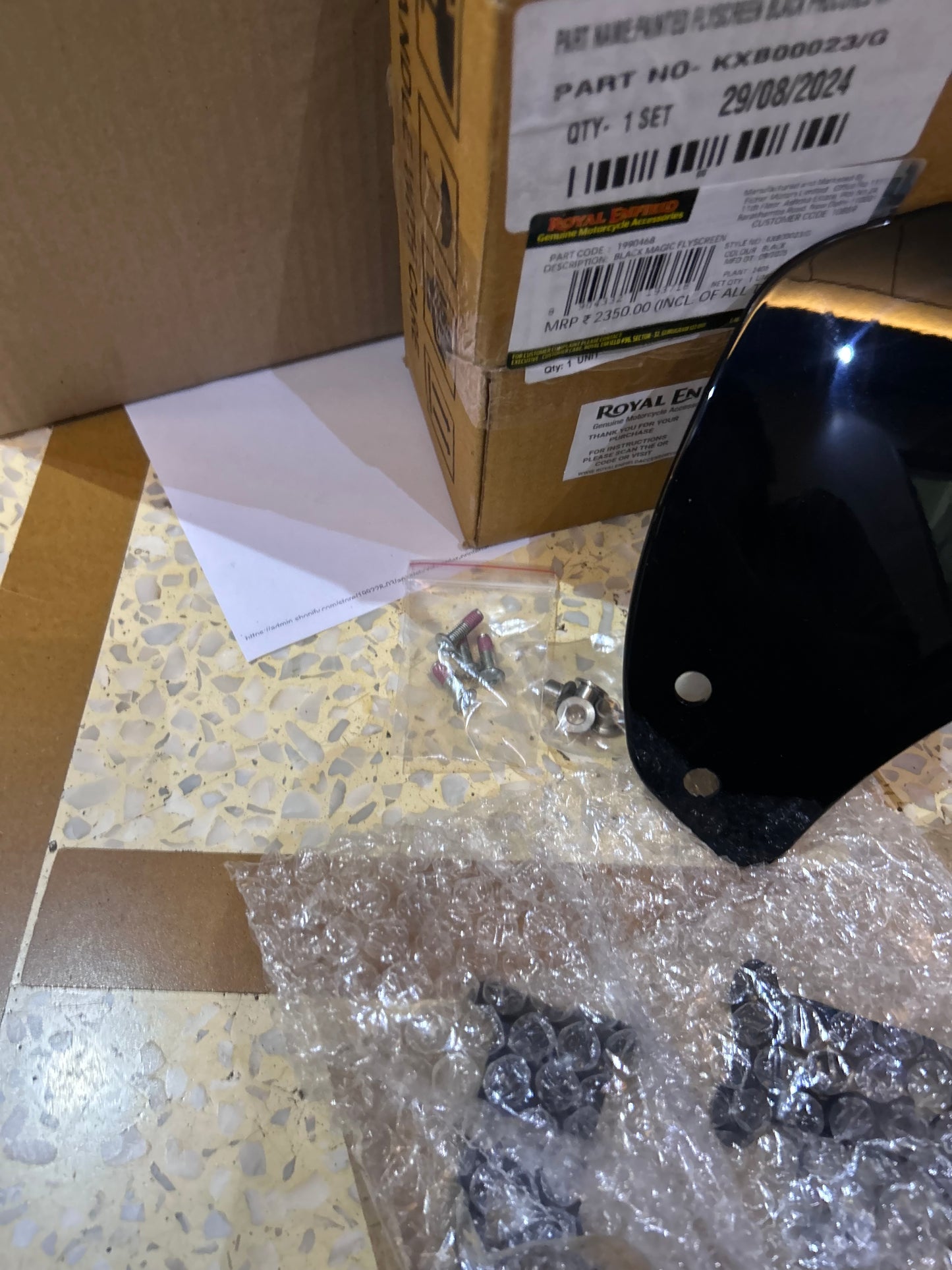 Royal Enfield Black Magic Flyscreen 1990468 — OEM Windshield for Interceptor & Continental GT 650