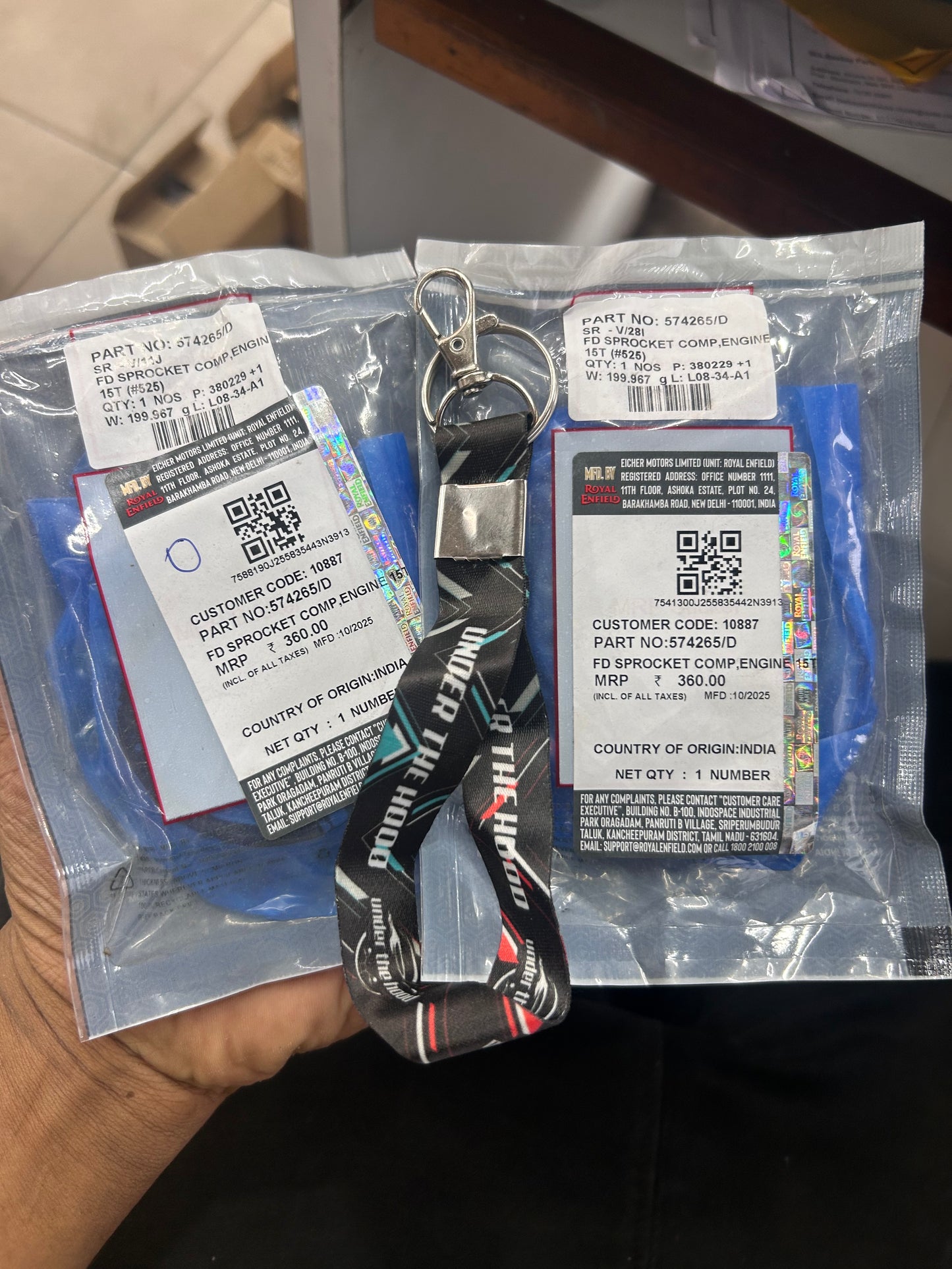 Royal Enfield Front Drive Sprocket 15T (574265/D) – Genuine OEM for Himalayan, Interceptor 650 & Continental GT 650