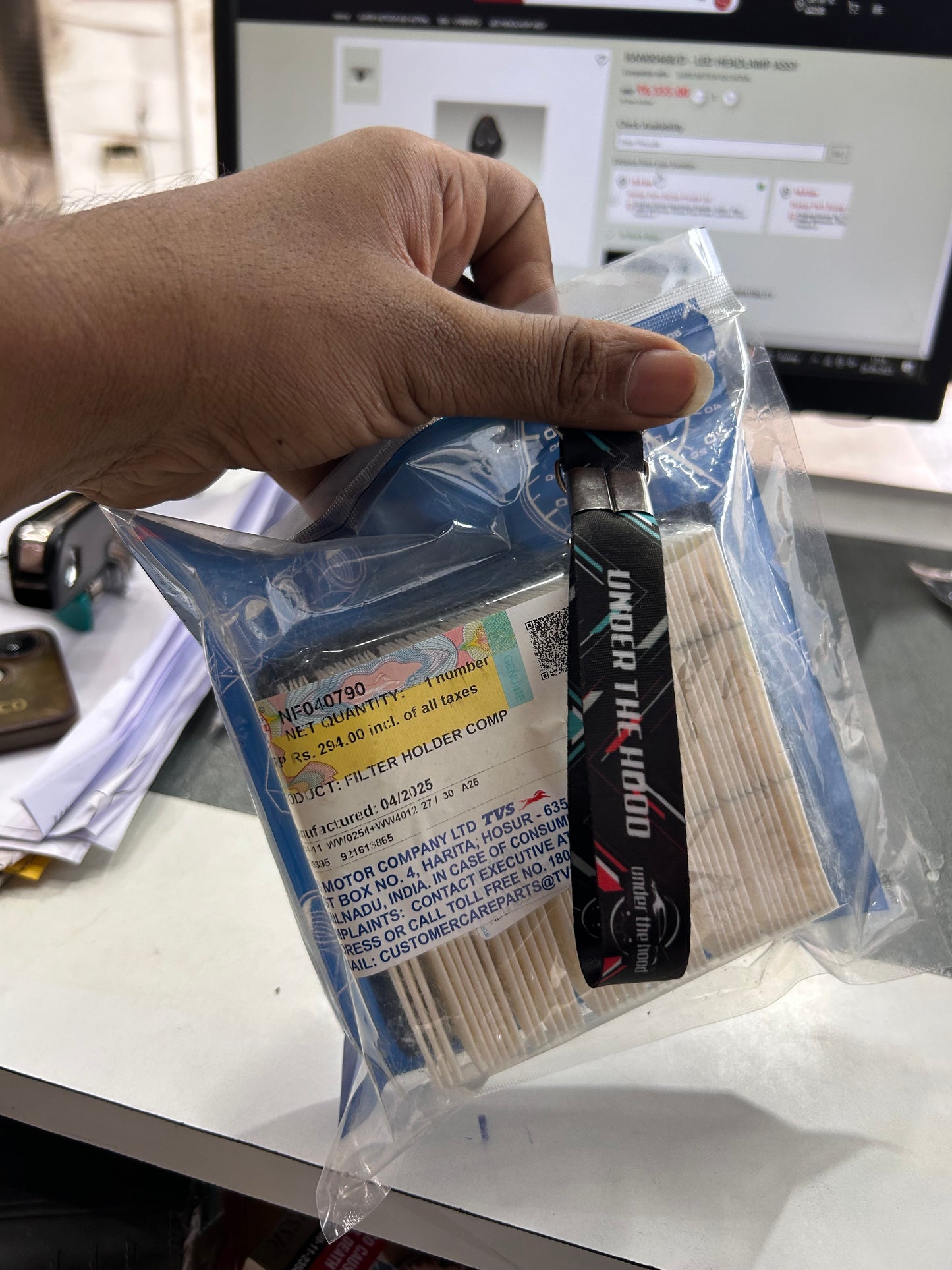 TVS Ronin 225 Air Filter (Filter Holder Comp) – Genuine OEM Part NF040790