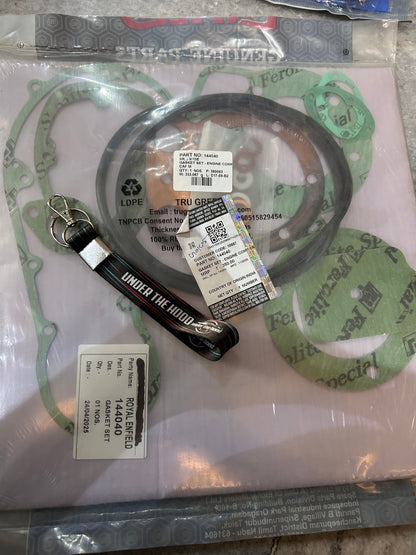 Royal Enfield 144040 Complete Engine Gasket Set (CAF) – Bullet 350 / Bullet 500 / Electra 4S–5S / Lightning CI Engines