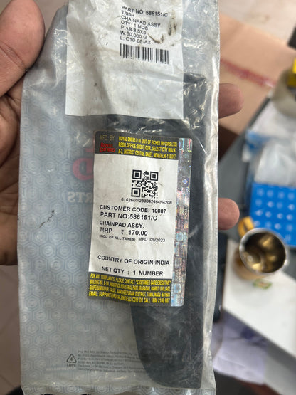Royal Enfield 586151/C – Chain Pad Assembly for Classic & Bullet UCE (Rear Drum Models)