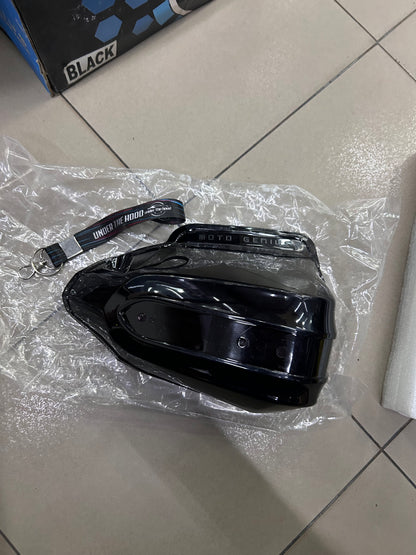 Moto Genius Universal Motorcycle Hand Guard / Knuckle Guard with Aluminium Support – Black