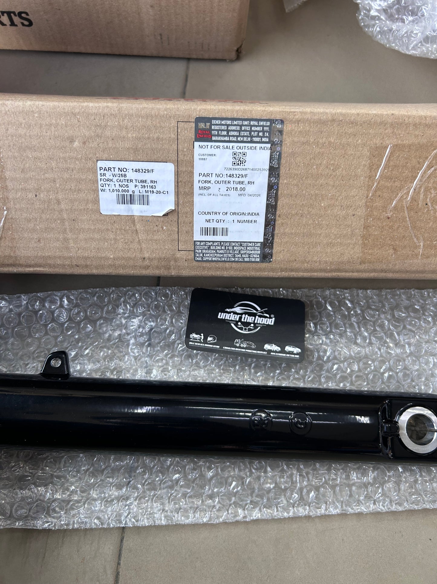 Royal Enfield Fork Outer Tube RH for Interceptor 650 & Continental GT 650 – 148329/F