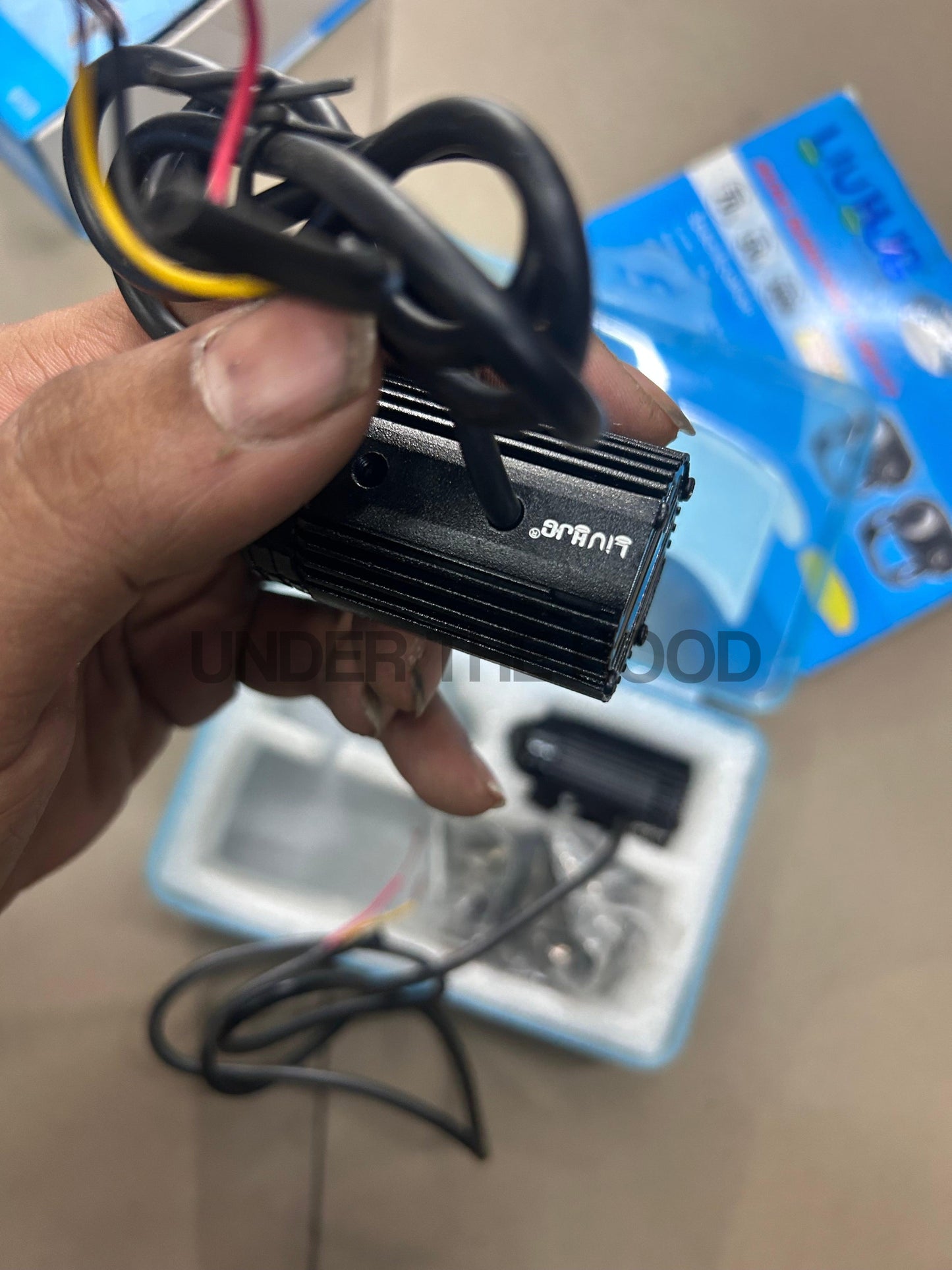 HJG Mini Drive Original LED Fog Light Set – Yellow Low Beam & White High Beam, Dual-Color 40W (9-80V), IP67 Waterproof, Universal Fit for Bikes & Cars + 3-Way Switch