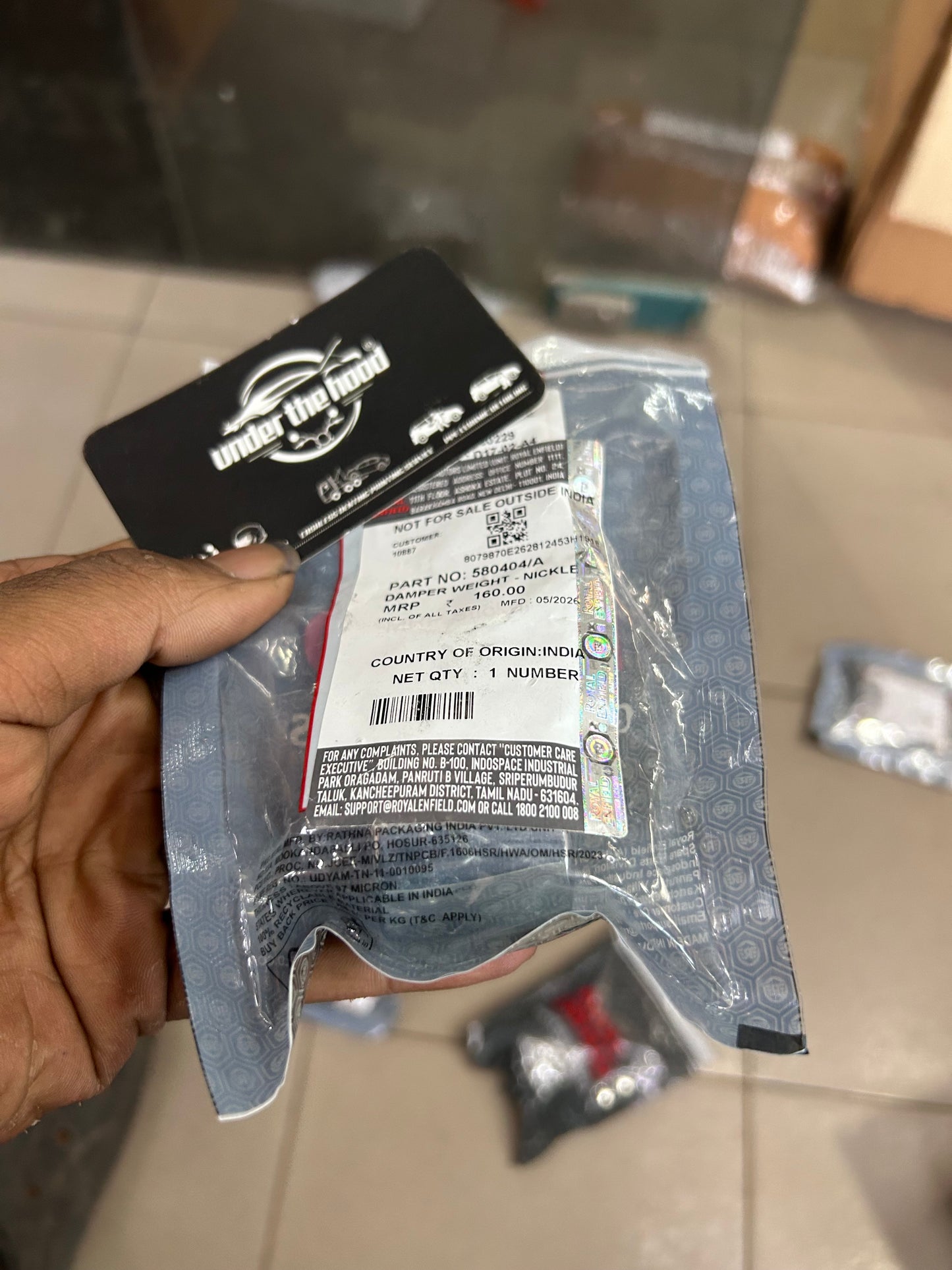 Royal Enfield Nickel Plated Handlebar Damper Weight 580404/A for Thunderbird 350/500 & Machismo