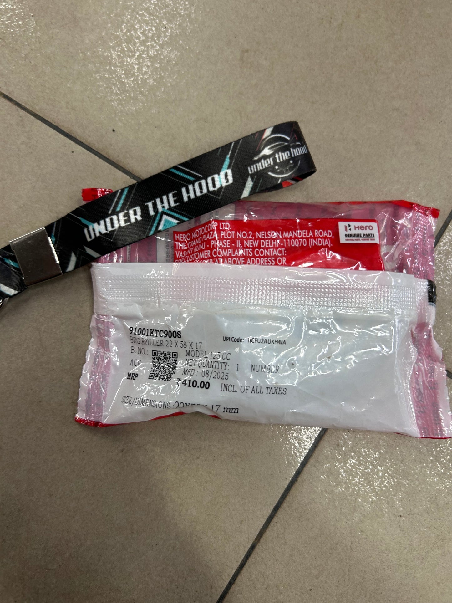 Hero 91001KTC900S Roller Bearing 22×58×17 – Fits Glamour / Super Splendor