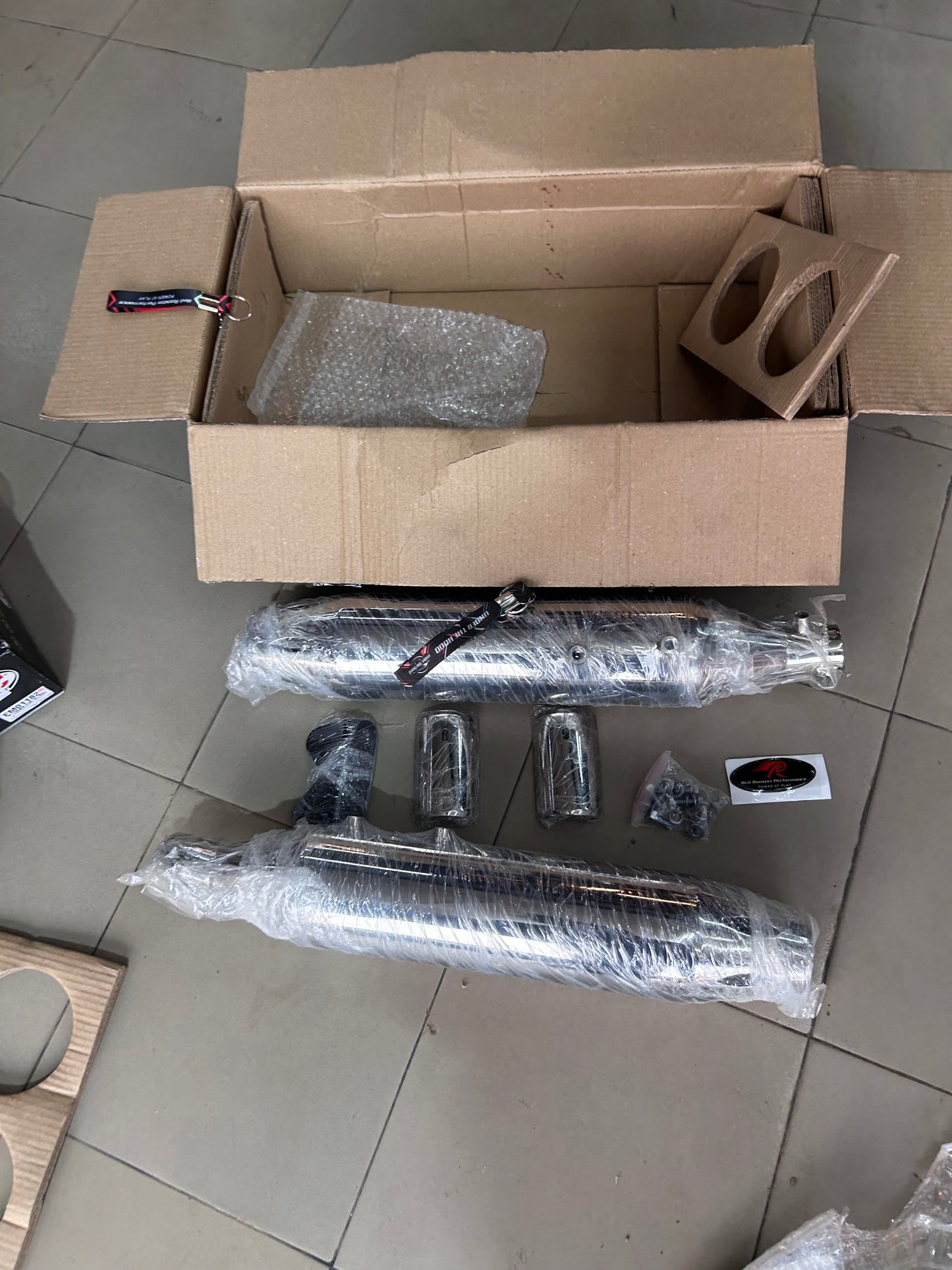 Red Rooster Astral Pro Polish Exhaust for Royal Enfield Super Meteor 650 – SS304, DB Killer, Performance Slip-Ons