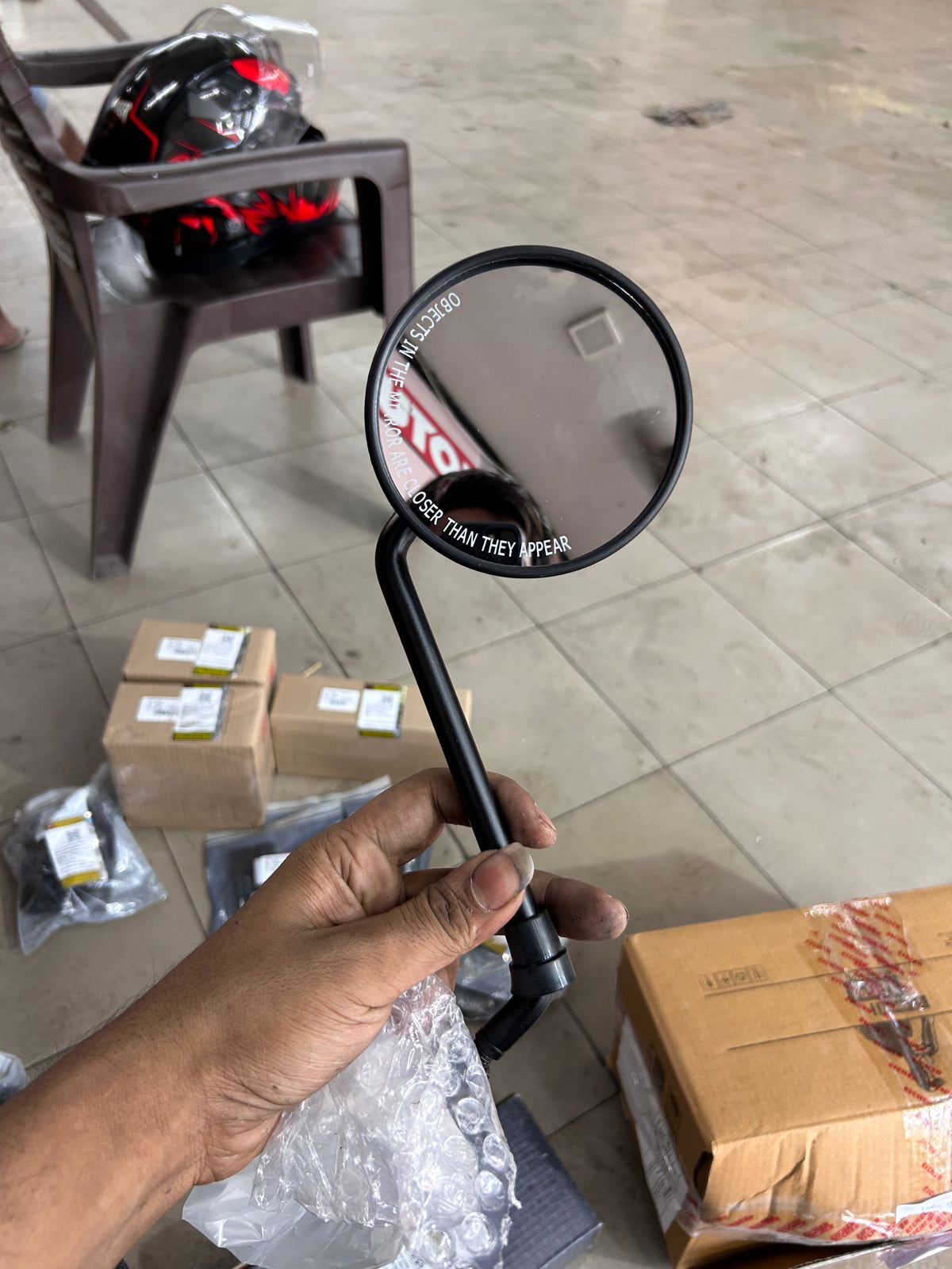 Royal Enfield RAL00532/B left-hand rear view mirror assembly for Himalayan & Scram 411cc OEM