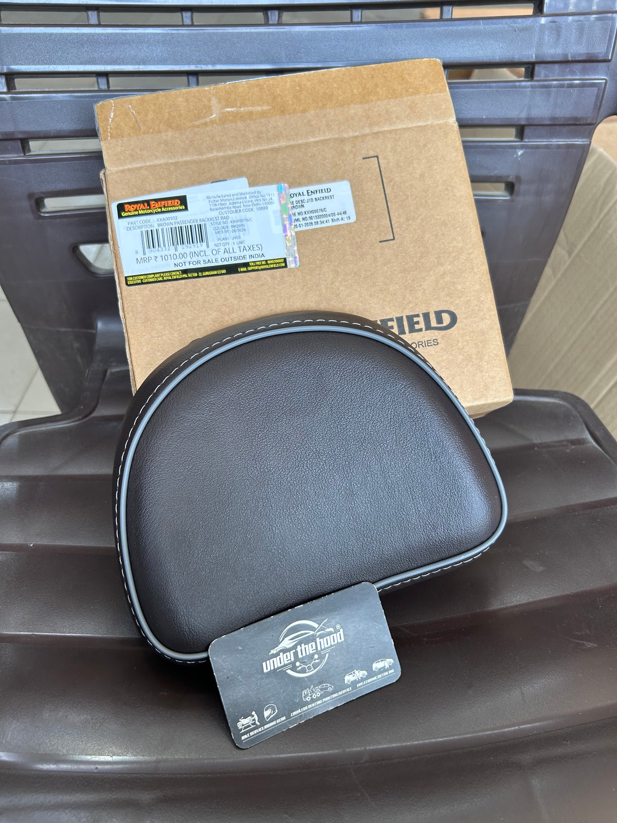 Royal Enfield KXA00102 Brown Passenger Backrest Pad for Meteor 350