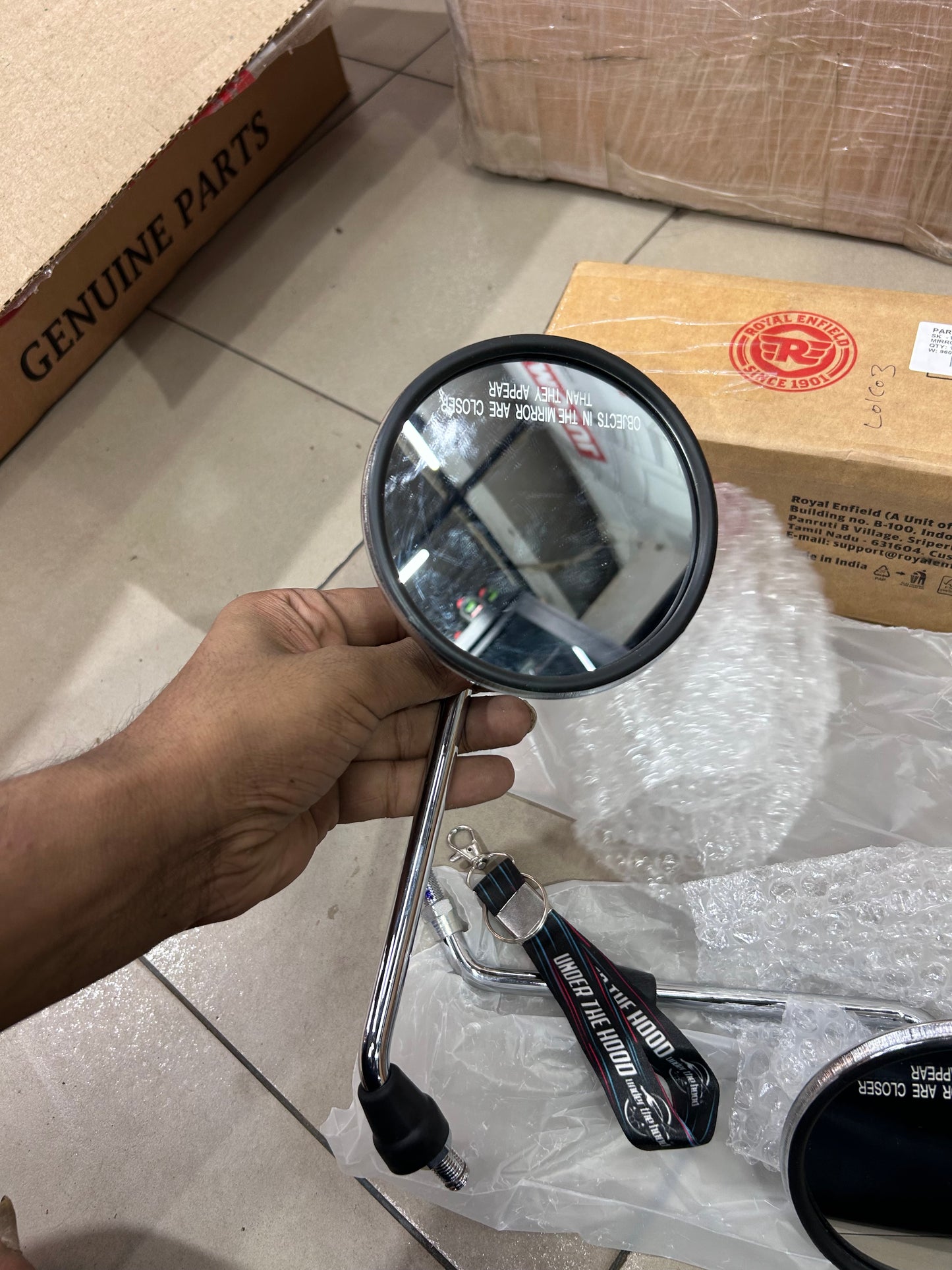 Rear View Mirror Set (LH+RH, Chrome) for Royal Enfield Electra 4S (Carb/Old Type) – 597372 (Mirror Set Electra 2004)
