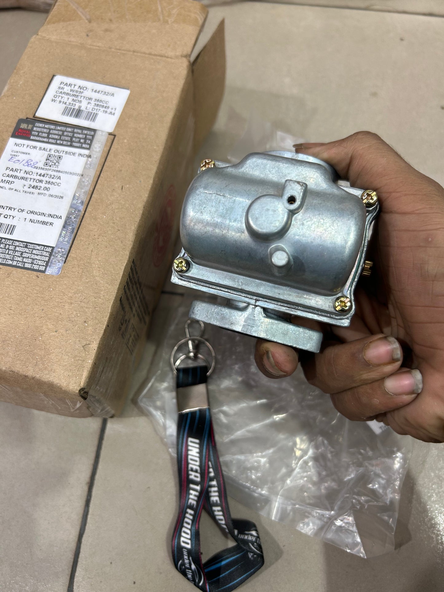 144732/A Royal Enfield Carburettor 350cc (Mikcarb VM24 Type) for Bullet 350, Electra 4S/5S, Machismo, Campus – Genuine OEM