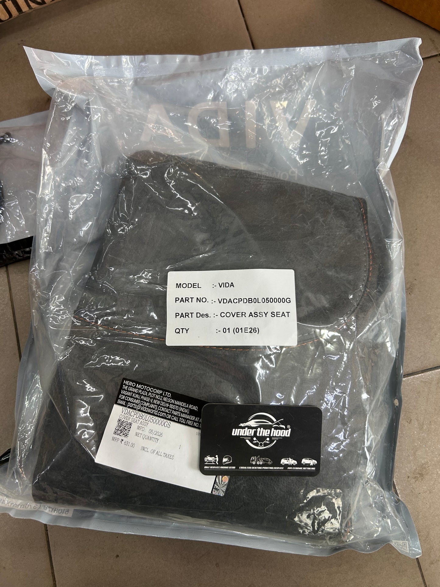 VIDA Genuine Seat Cover Assembly for VIDA VX2 – VDACPDB0L050000G