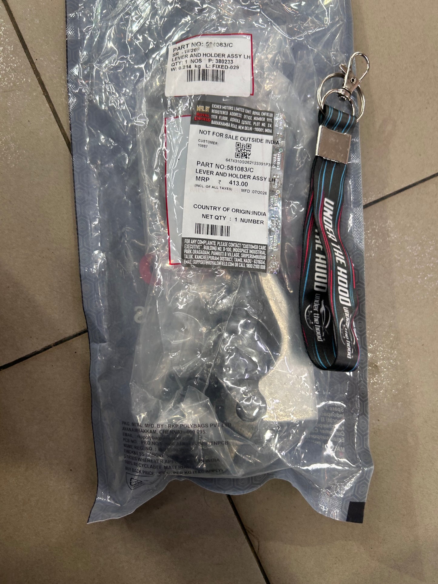 Royal Enfield 581083 – Clutch Lever & Holder Assembly LH for Classic 350/500 UCE, Thunderbird 350/500, Bullet 500 & Himalayan 411 – Genuine OEM