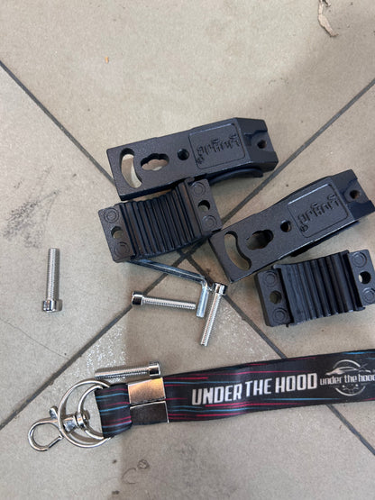 Universal Motorcycle Fog Light Mount Brackets J-509 with Rubber Pads – Pair
