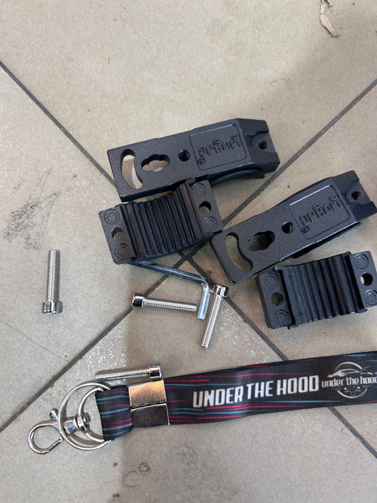 Universal Motorcycle Fog Light Mount Brackets J-509 with Rubber Pads – Pair