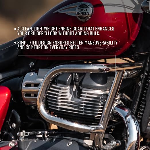Royal Enfield Airfly Evo Silver Engine Guard / Crash Guard KXA00341 | Super Meteor 650, Shotgun 650, Classic 650 & Bullet 650