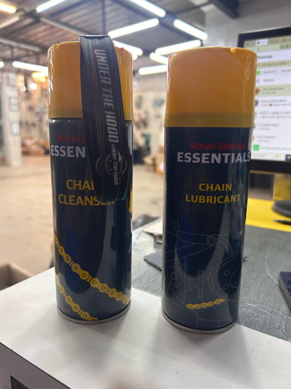 Royal Enfield Essentials Chain Lube & Chain Cleaner 500ml – Genuine OEM Chain Care Combo for All Royal Enfield & Other Bikes