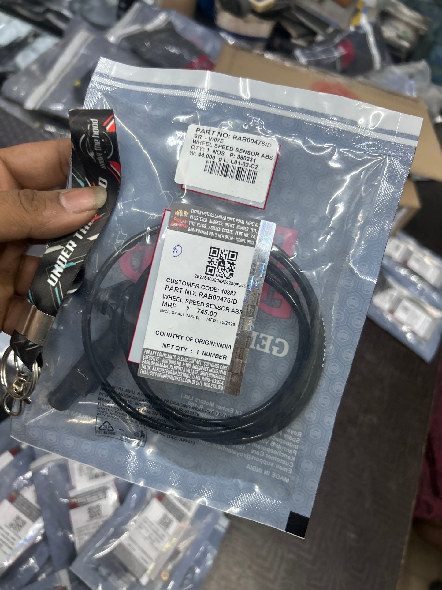 Royal Enfield ABS Wheel Speed Sensor — Himalayan 450 (Sherpa 450, BS6.2/E5) — RAB00476/D (Genuine OE)