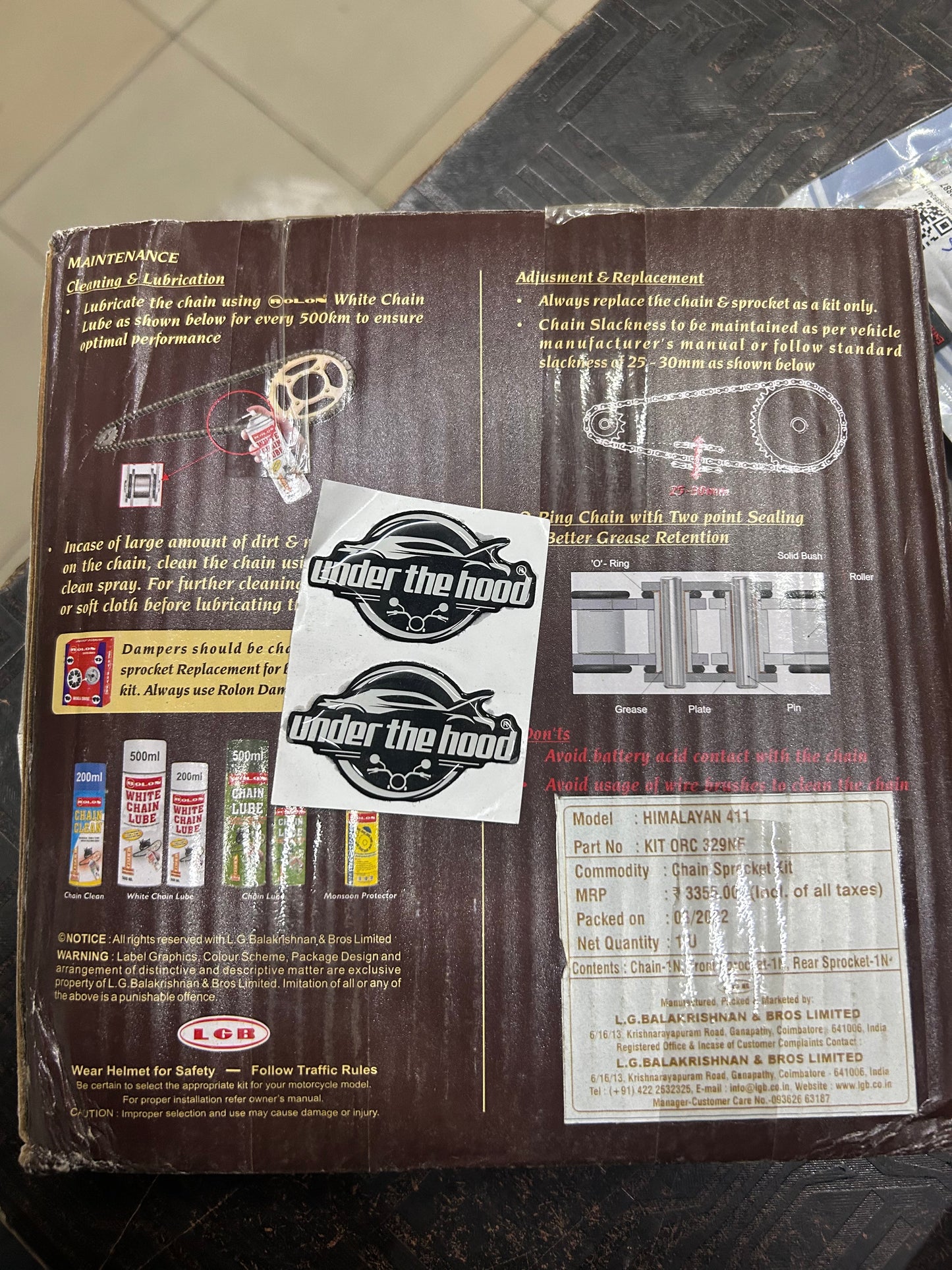 Rolon ORC 329NF Brass O-Ring Chain & Sprocket Kit for Royal Enfield Himalayan 411 – 15T/38T, 525, 110 Links – ORC 329NF