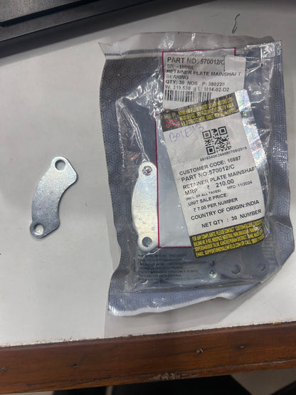 Royal Enfield 570012/C – OEM Retainer Plate for Mainshaft Bearing (Crankcase LH) — Sold Individually