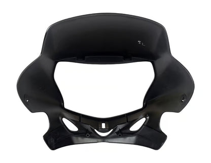 Hero Genuine HF Deluxe Front Visor Black-2 with Metallic Silver & Purple | Headlight Mask / Fearing / Khopadi | 83400AAHH20ZBS