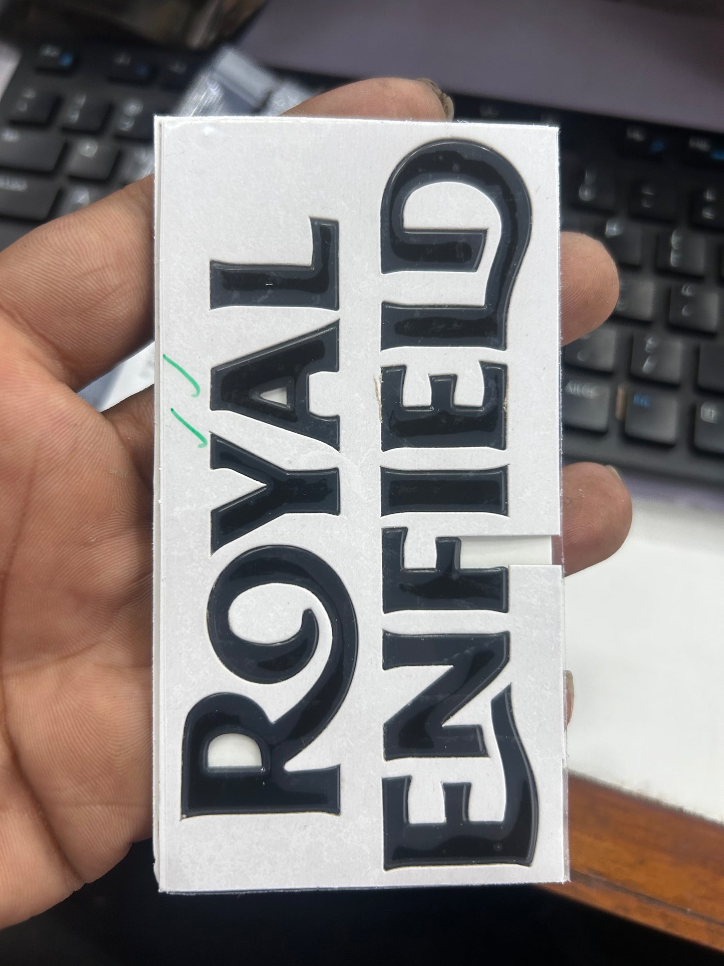 Royal Enfield RAK00408/C – Tank Decal (Gloss Black) | Genuine OEM Sticker for Classic 350 Dark Stealth