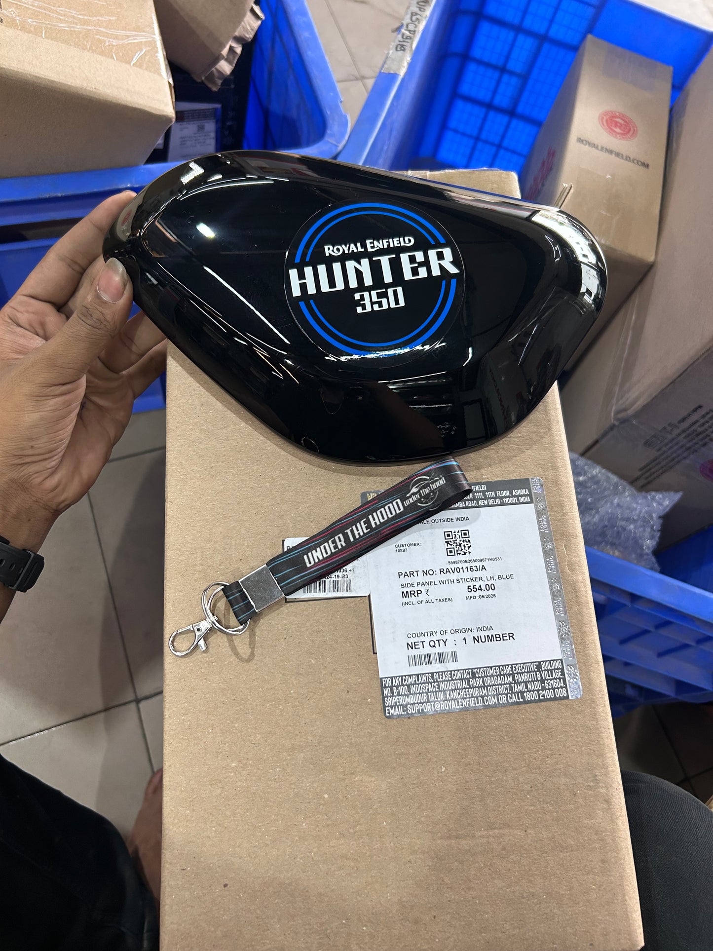 Royal Enfield Side Panel with Sticker LH Blue RAV01163/A for Hunter 350