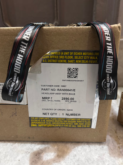 Royal Enfield Meteor 350 Headlamp Assembly with Bulb – Genuine OEM (RAN00041/B)