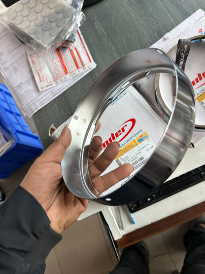 Uno Minda Headlight Rim Set (Inner + Outer) for Bullet Standard / Bullet Electra UCE (7-Inch Headlamp) – 5114N-603I + 5114-603O (Chrome)