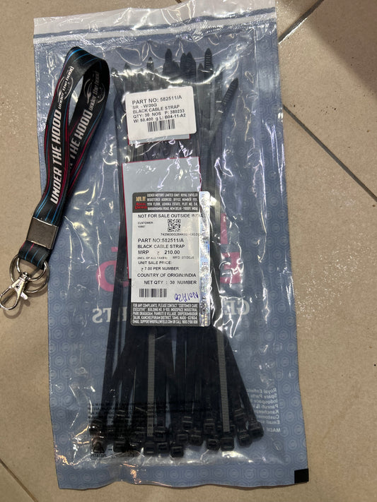Royal Enfield 582511/A Black Cable Strap – OEM Wiring Harness Strap for UCE, Himalayan, Meteor, Interceptor & Bear 650