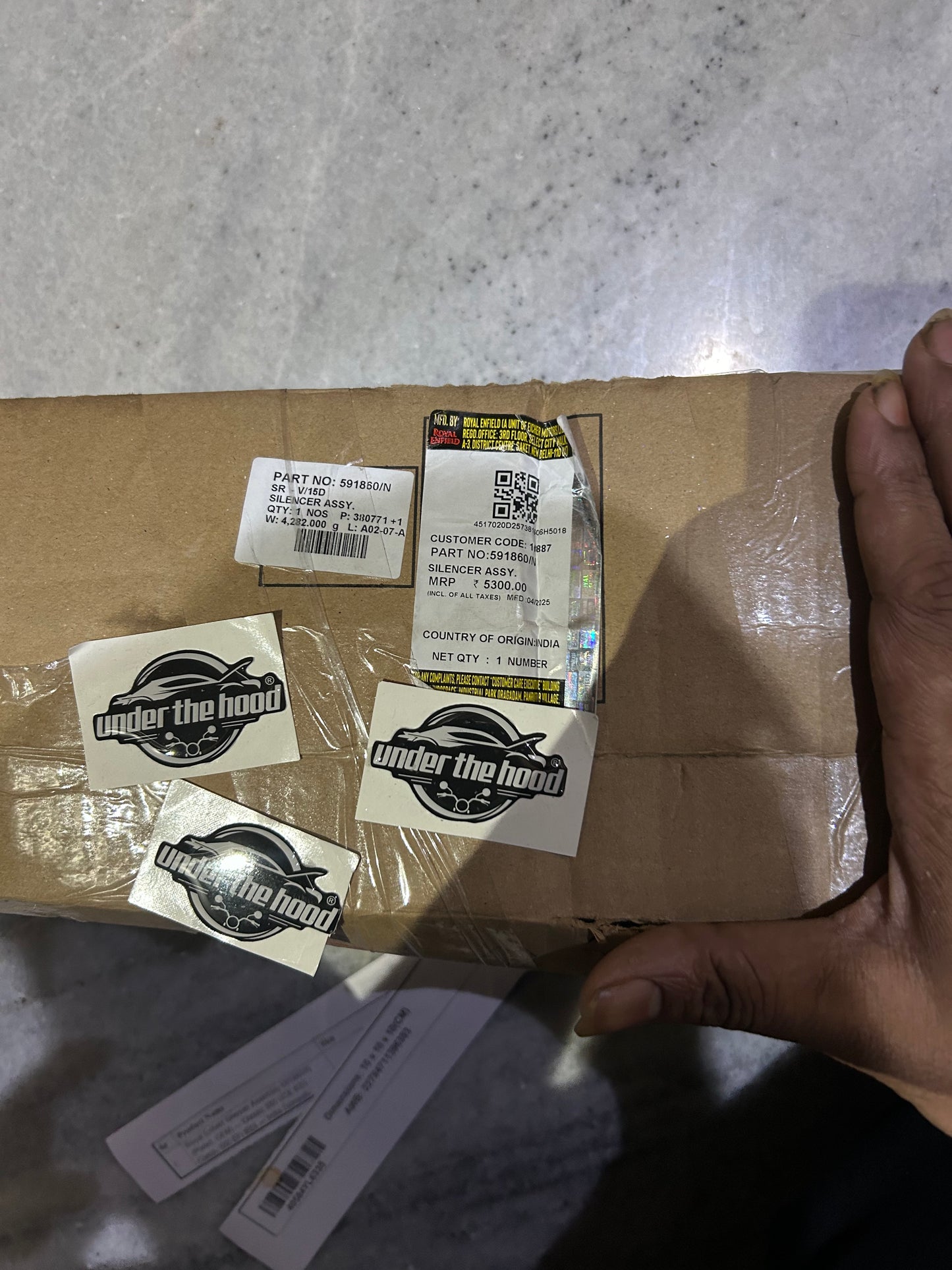 Royal Enfield Silencer Assembly 591860/N (Plated, OEM) — Classic 350 UCE BS3 & Classic 500 EFI BS3 — India Domestic