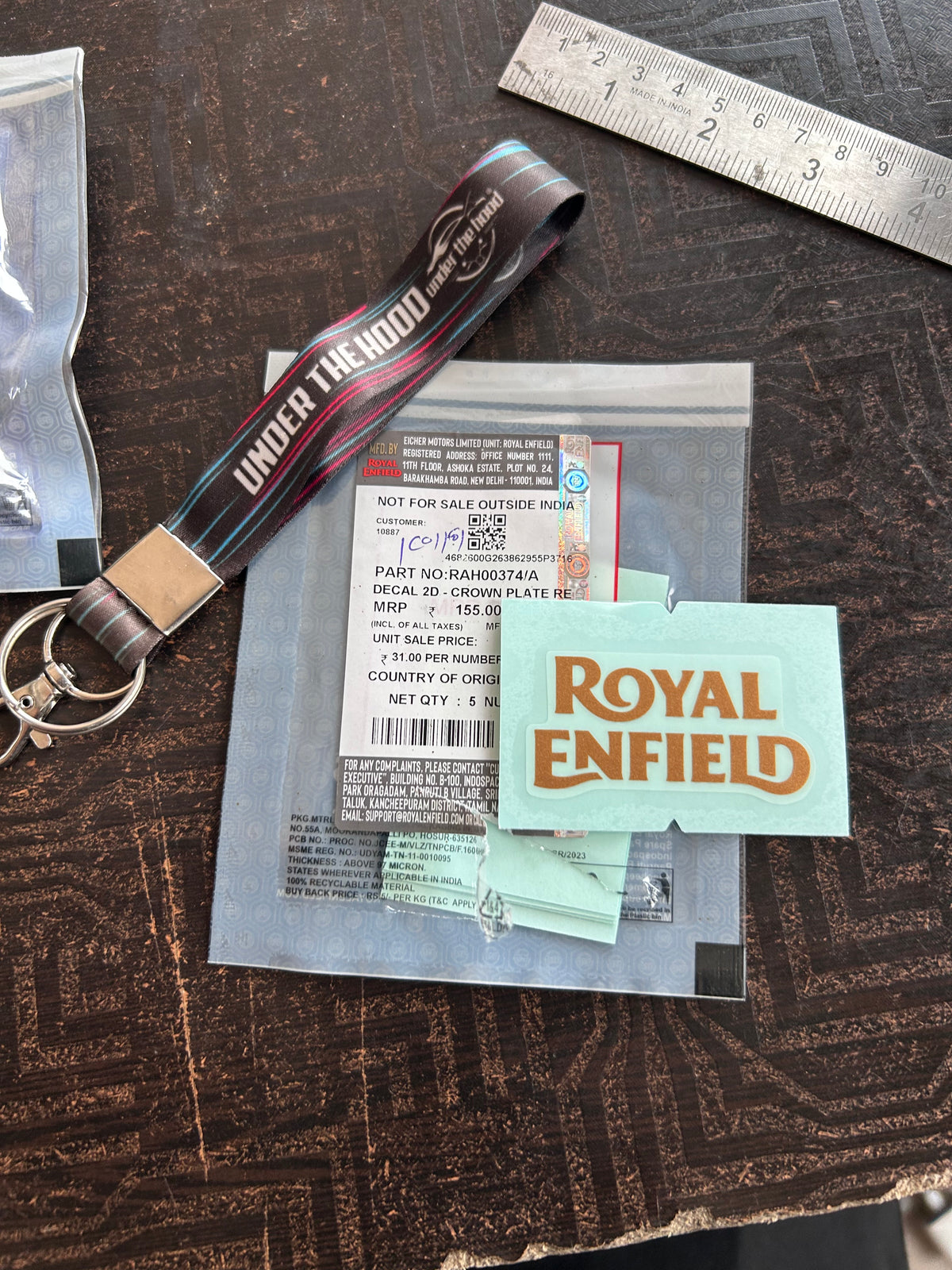 Royal Enfield Bullet 350 & Classic 350 Reborn Gold RE Crown Plate Decal RAH00374/A