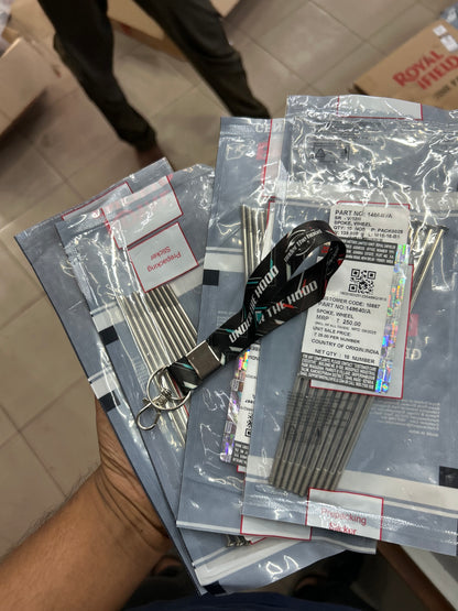 Royal Enfield Front Wheel Spoke & Nipple KIT (40 + 40 pcs) — Interceptor 650 / Continental GT 650 — 148640 (Spokes) + 585179 (Nipples) | Genuine OE