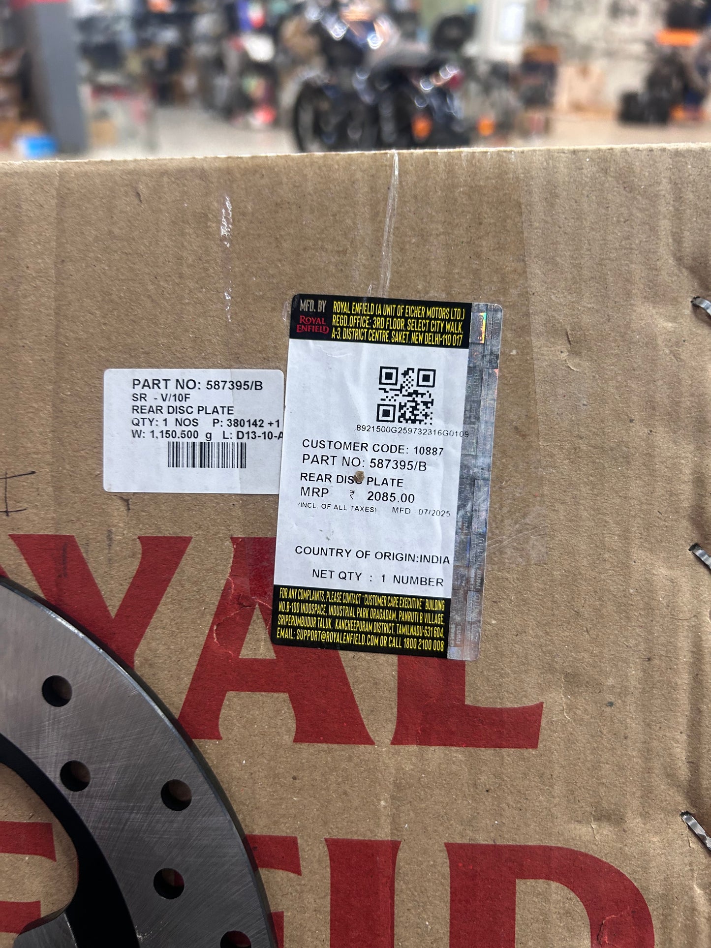 Royal Enfield 587395/B – Rear Disc Plate for Himalayan, Interceptor 650 & GT 650