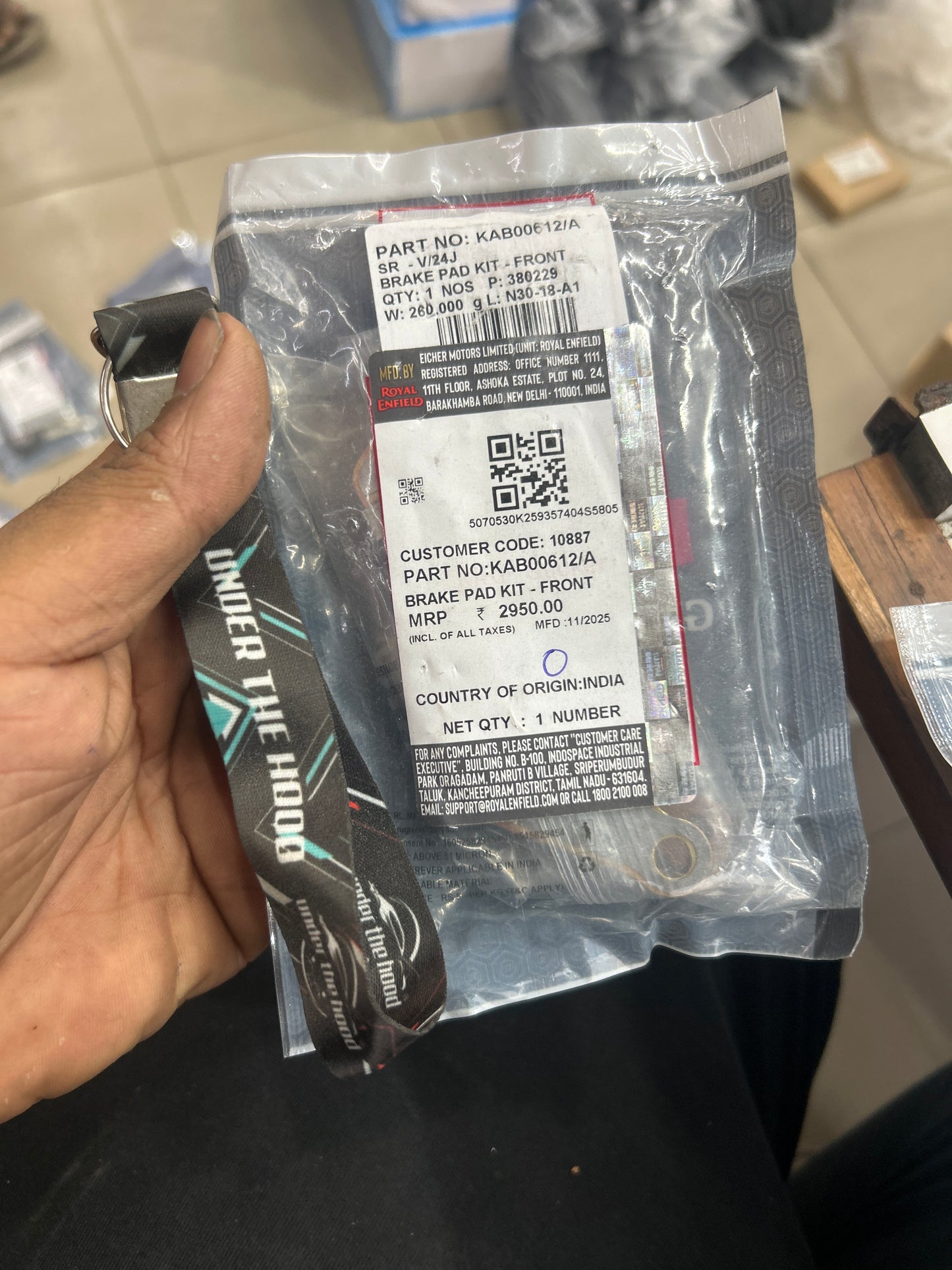 Royal Enfield KAB00612/A – Front Brake Pad Kit for Himalayan 450 & Guerrilla 450 (H450) – Genuine OEM Disc Pads