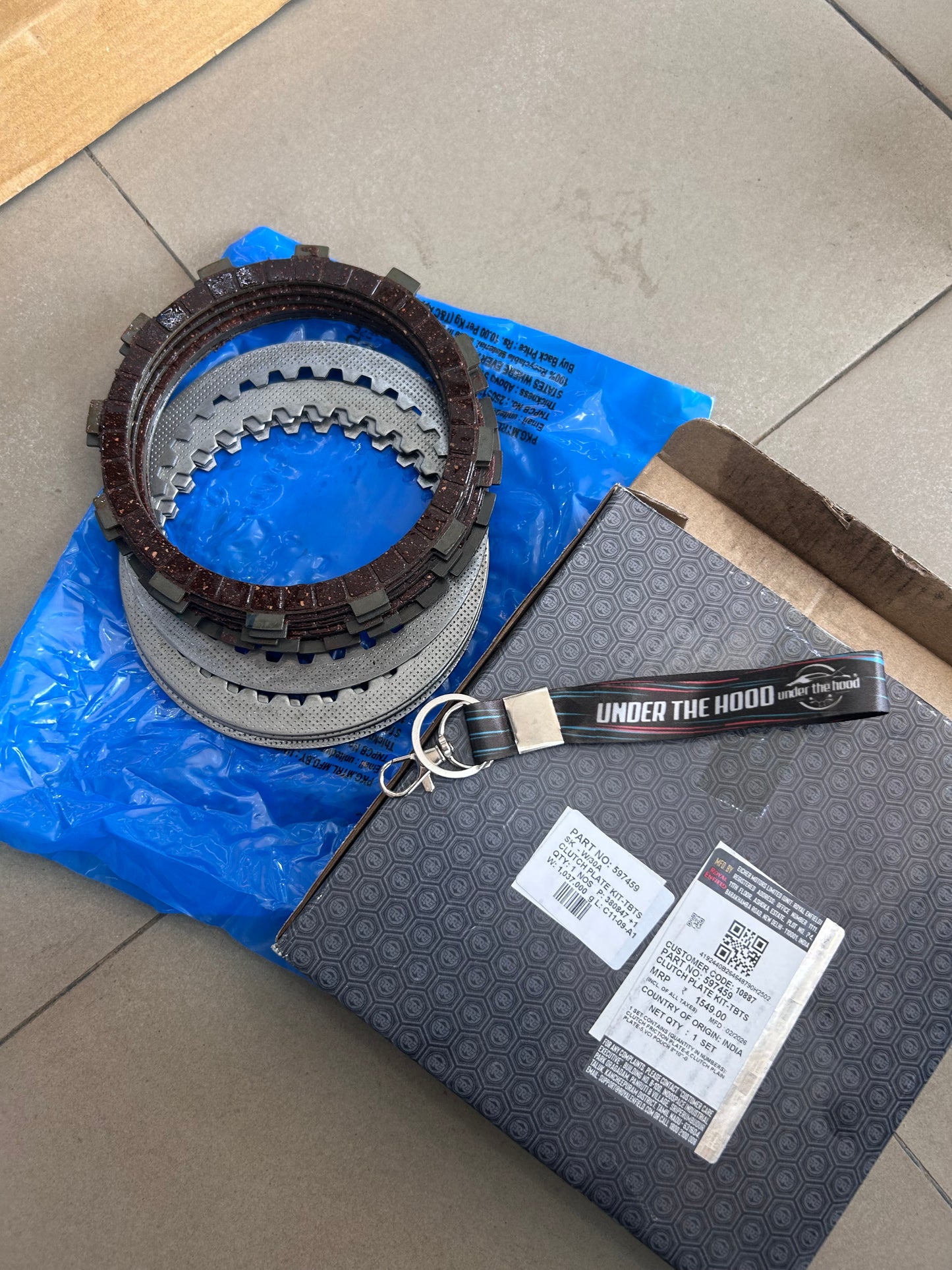 Royal Enfield 597459 Clutch Plate Kit – OEM TBTS Clutch Kit for Classic 350, Bullet 350 UCE & Thunderbird 350