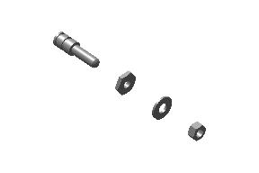 888305 rear drum brake shoe pivot pin and nut kit for Classic 350 UCE and Bullet 350 UCE (drum only)