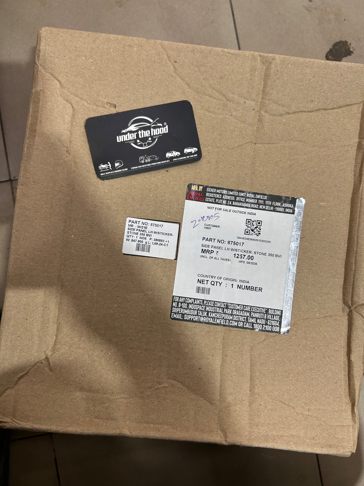 Royal Enfield Side Panel LH with Sticker Stone 350 BVI 875017 for Thunderbird 350