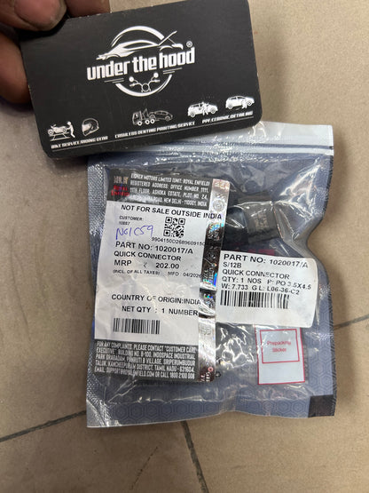 Royal Enfield 1020017/A – Quick Connector (Fuel Hose / Injector Line Quick Coupler) for Bullet 500 Euro 4 (B5) & Classic 500 Euro 4 (C5) | Genuine OEM